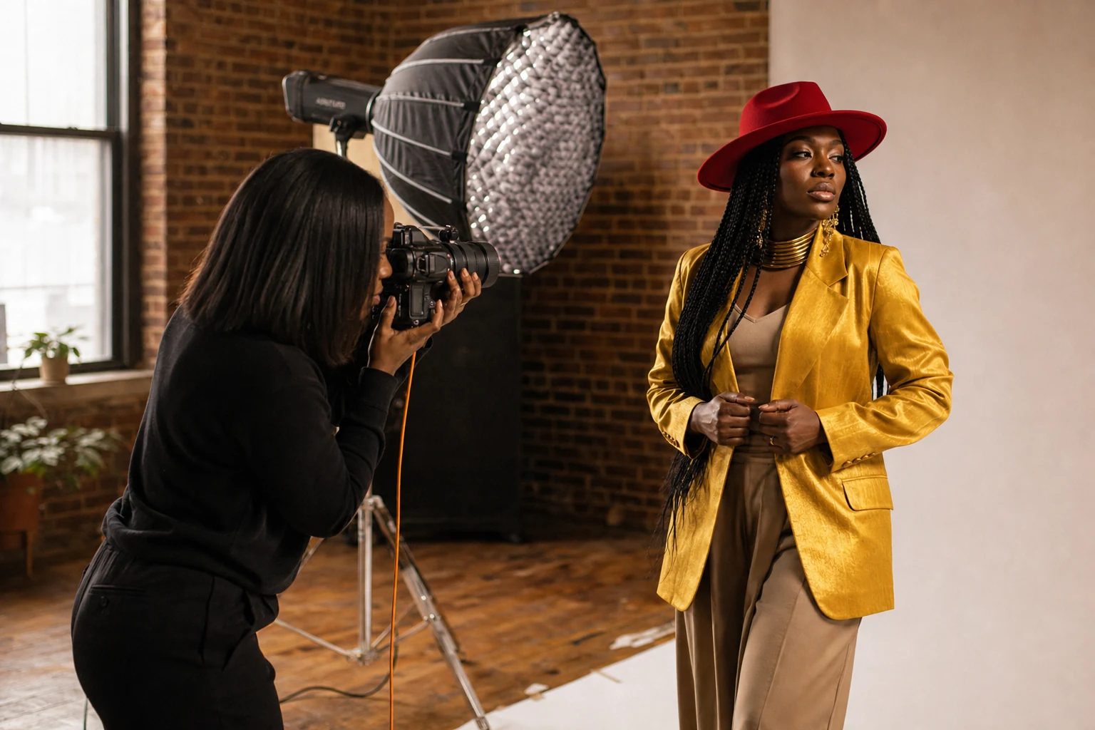 Linda Orji being photographed for a recognizable premium brand presence